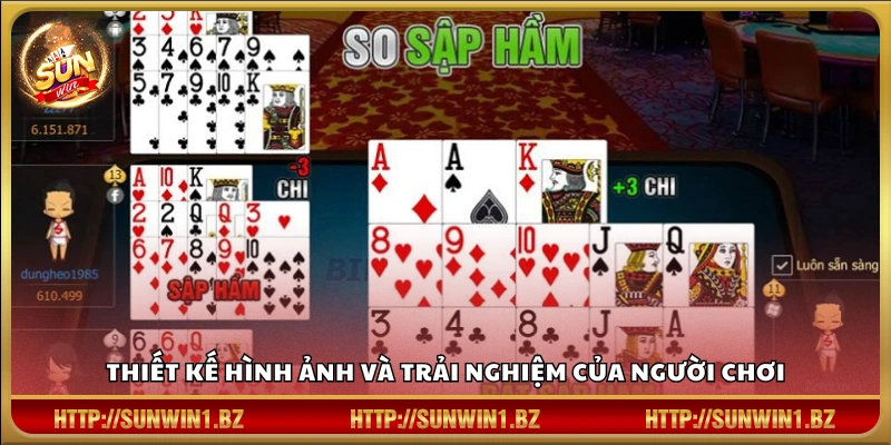 Mậu Binh Sunwin – So tài sắp bài chinh phục mọi đối thủ Thiết kế giao diện thân thiện với người chơi