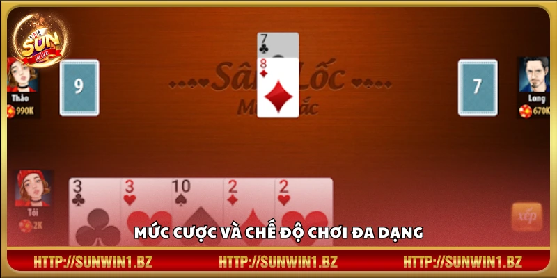 Sâm lốc Sunwin – Đánh nhanh thắng gọn nâng trình mỗi ván bài Nhiều lựa chọn mức cược và chế độ phù hợp mọi người chơi